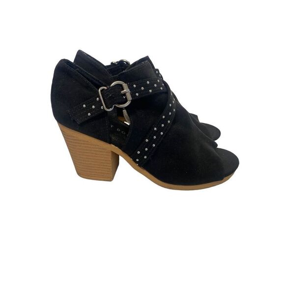 Rocket Dog Suede Studded Peep Toe Wedges - Picture 5 of 12